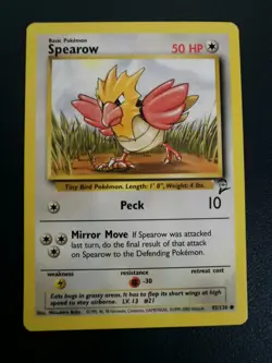 Pokemon Card Spearow 92/130 Base Set 2 Common WOTC - Image 1