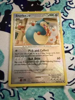 Pokemon League Promo Card Rising Rivals Snorlax 33/111 Rev Holo Cross Hatch - Image 1