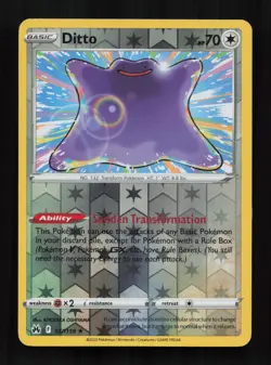 Ditto 107/159 Holo Rare Crown Zenith Pokemon Reverse Holo Near Mint - Image 1