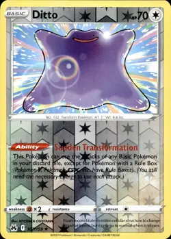 Ditto 107/159 Reverse Holo Rare Crown Zenith NM Pokemon TCG - Image 1