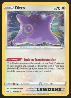Ditto - 107/159 - Holo Rare - Crown Zenith - Pokemon Card - Image 1