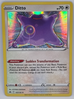 Pokemon TCG - Ditto - Crown Zenith Holo Rare 107/159 - Image 1