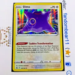 Ditto HOLO RARE card 107/159 Sword & Shield Crown Zenith 2023 Pokemon TCG - Image 1
