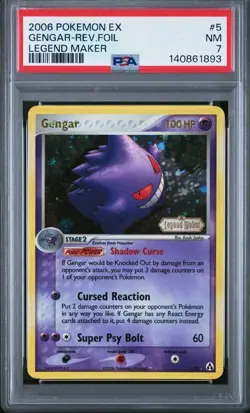 2006 POKEMON EX LEGEND MAKER #5 GENGAR-REVERSE HOLO STAMP PSA 7 Near Mint - Image 1