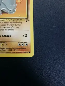 Pokemon Card Rhyhorn 90/130 Base Set 2 Common WOTC - Image 5