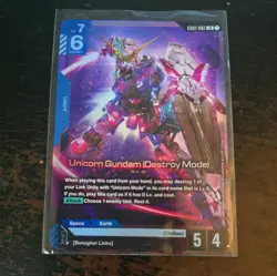 Unicorn Destroy Mode GD01-002 LR GUNDAM TCG CARD GAME ENGLISH NEWTYPE RISING - Image 1