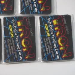 Tron Full Color Trading Cards Bonus Authentic Sticker 1981 Walt Disney (5 Packs) - Image 3