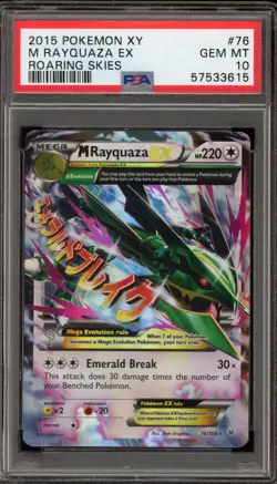 Pokemon M Rayquaza EX XY Roaring Skies Holo Ultra Rare #76 PSA 10 Gem Mint - Image 1