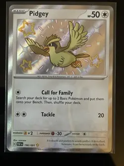 Pokemon Pidgey SV: Paldean Fates 196/091 Holo Shiny Rare Basic 50 HP English - Image 1