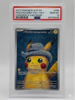 2023 Pokemon SVP EN Pokemon X Van Gogh Pikachu with Grey Felt Hat PSA 10 - Image 1