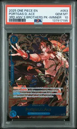PSA 10 One Piece 3rd Anniversary Winner 3 Brothers Sequential (Ace, Sabo, Luffy) - Image 2