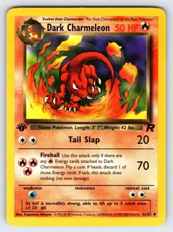 Dark Charmeleon 32/82 2000 Team Rocket 1st Edition Pokemon Card TCG Vintage VLP - Image 1