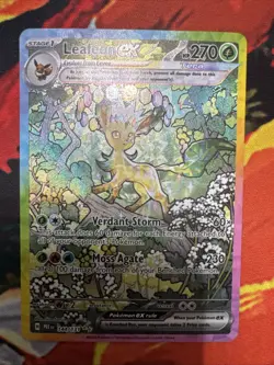 Pokemon TCG SV-Prismatic Evolutions Leafeon EX Card #144/131 great centering ! - Image 1