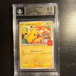 Pokemon Pikachu Promo Card 020/M-p McDonald's beckett 9.5 - Image 1