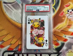 Pokemon 2016 Playing Cards Maiko Pikachu & Okuge Pikachu Queen Of Spades PSA 10 - Image 1