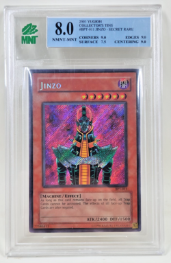 Jinzo BPT-011 Secret Rare 2003 Yu-Gi-Oh Tin Promo MNT 8 NM-MT Graded Card - Image 1