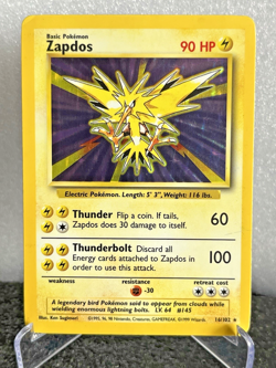 Zapdos Rare Holo 16/102 Base Set 1999 WOTC Pokemon TCG Vintage LP - Image 1