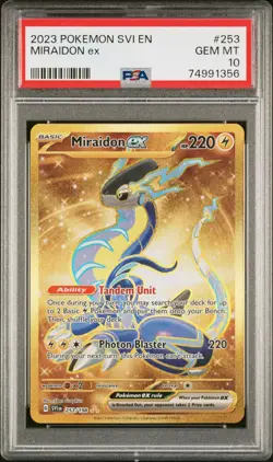 2023 Pokemon Svi EN-Scarlet & Violet Miraidon EX Hyper Rare #253 PSA 10 - Image 1