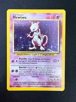 Mewtwo - 10/102 - Holo Rare - Unlimited Edition Base Set (MP)#1 Pokemon - Image 1