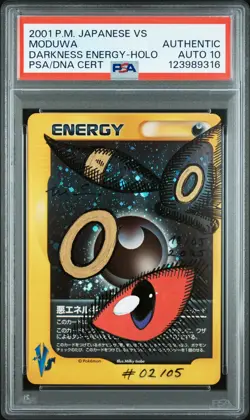 2001 POKEMON JPN VS MODUWA DARKNESS ENERGY-HOLO PSA AUTHENTIC AUTO 10 - Image 1