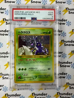 Heracross Holo #214 2000 Pokemon Japanese Neo PSA 9 135066035 - Image 1