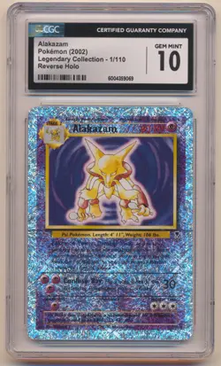 2002 POKEMON LEGENDARY COLLECTION ALAKAZAM REVERSE HOLO #1/110 CGC 10 - Image 1
