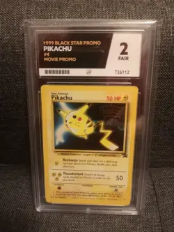 Pikachu Black Star Promo Card Ace Grade 2 Vintage Pokemon Card #4 WOTC 1999 - Image 2