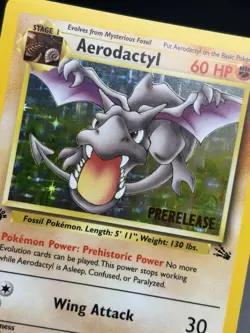 AERODACTYL Prerelease Pokemon Card - WOTC - 1st Edition Fossil 1/62 HOLO NM (C) - Image 3