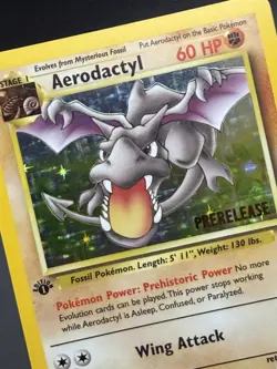 AERODACTYL Prerelease Pokemon Card - WOTC - 1st Edition Fossil 1/62 HOLO NM (C) - Image 4