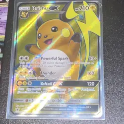 Pokemon Raichu GX SM90 Promo Full Art Holo 210 HP Powerful Spark Thunder GX Card - Image 1