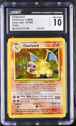 1999 Pokemon Base Set Charizard 4/102 Holo CGC 10 GEM MINT - Image 1