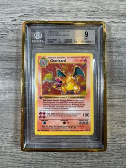 1999 Pokemon Base Set 1st Edition Charizard BGS 9 - Image 1
