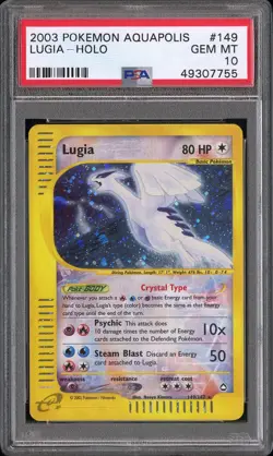 2003 Pokemon Aquapolis Crystal Lugia PSA 10 MBA Silver - Image 3