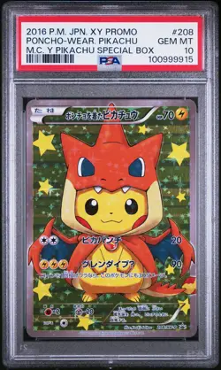 2016 Pokemon Japanese Xy Promo 208 Poncho-Wearing Pikachu Charizard PSA 10 - Image 1