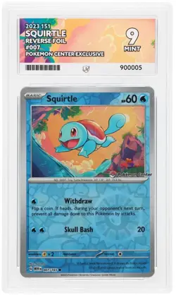 ACE 9 Squirtle Pokemon Center Stamp 007/165 151 Reverse Holo - NOT PSA - Image 1