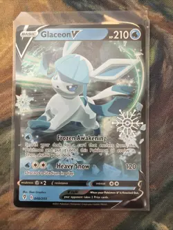 Glaceon V 040/203 Holiday Snowflake Stamped Pokemon TCG NM - Image 1