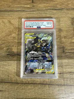 Pokemon Lucario & Melmetal GX SM192 Sm Holo PSA 8 - Image 1