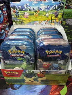 Pokemon Ascended Hero’s Mini Tin Display 8 tins sealed - Image 1