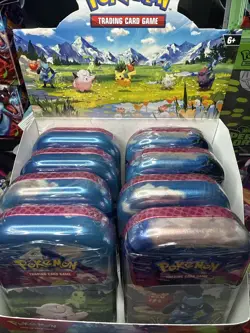 Pokemon Ascended Hero’s Mini Tin Display 8 tins sealed - Image 2