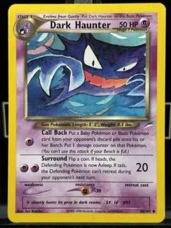 Dark Haunter 36/105 Neo Destiny Set Vintage Pokemon Card LP - Image 3