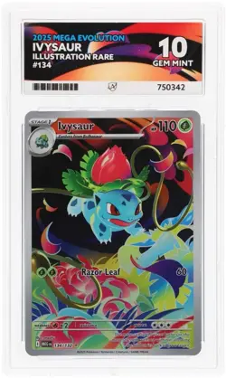 Pokemon TCG Ivysaur 134/132 IR Mega Evolution ACE 10 Gem Mint Graded Card - Image 1