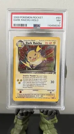 Pokemon Dark Raichu Holo TCG Card 83/82 Secret Rare 2000 WOTC, PSA 7 - Image 1