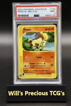 PSA 9 Ponyta 102/147 Aquapolis 2003 Reverse Holo Pokemon Card E Series WOTC - Image 1