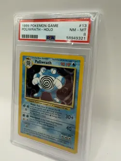 1999 Pokemon Game Base Set Poliwrath Holo #13 NM Mint PSA 8 Graded Card 90s Slab - Image 2