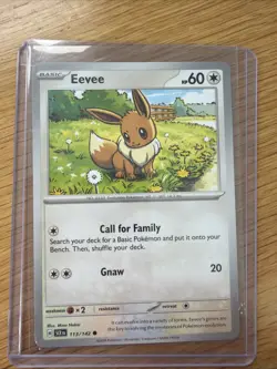 POKEMON TCG: EEVEE 113/142 STELLAR CROWN REGULAR COMMON CARD NEAR MINT - Image 1