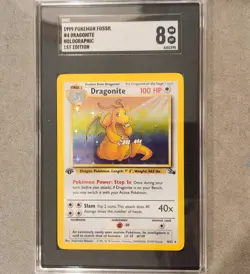 1999 Pokemon Dragonite 4/62 Fossil 1st Edition Holo - SGC - Image 1