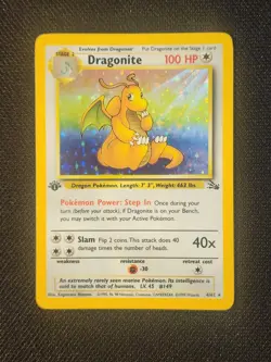 1999 Pokemon Fossil 1st Edition Dragonite Holo #4/62 - LP and FREE SHIPPING - Image 1