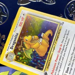 1999 POKEMON DRAGONITE 1ST EDITION FOSSIL HOLO RARE 4/62 LP + - Image 4