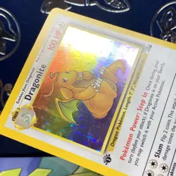 1999 POKEMON DRAGONITE 1ST EDITION FOSSIL HOLO RARE 4/62 LP + - Image 5
