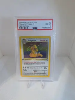 1999 Pokemon Fossil 1st Edition Dragonite Holo #4 | PSA 8 NM-MT - Image 3